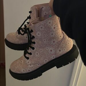 Target Pink Floral Combat Boots